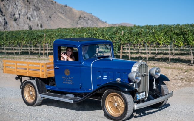 Vintage Rocky Pond winery truck