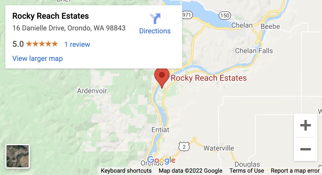 Map of where Rocky Reach Estates is located